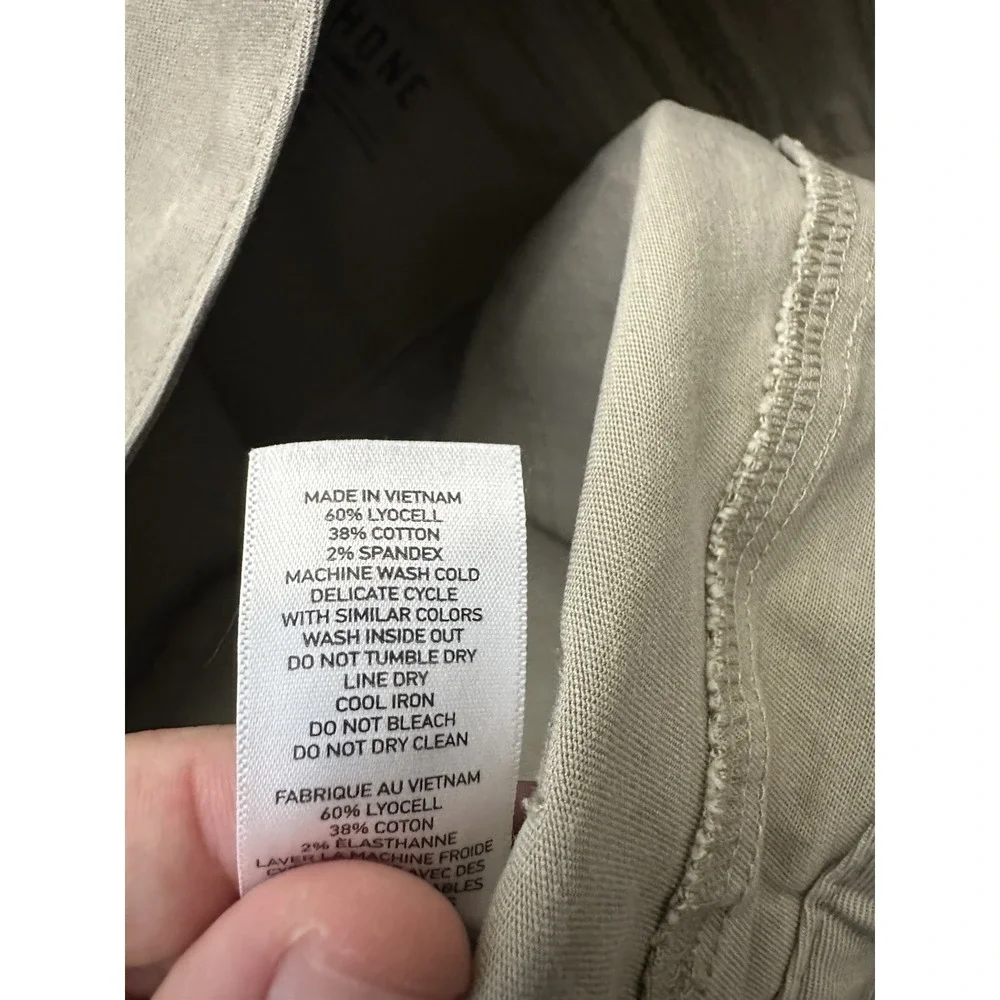 Rhone Pants Mens Tan Slim Straight Khaki Everyday Twill 5 Pocket Stretch 28 x 33